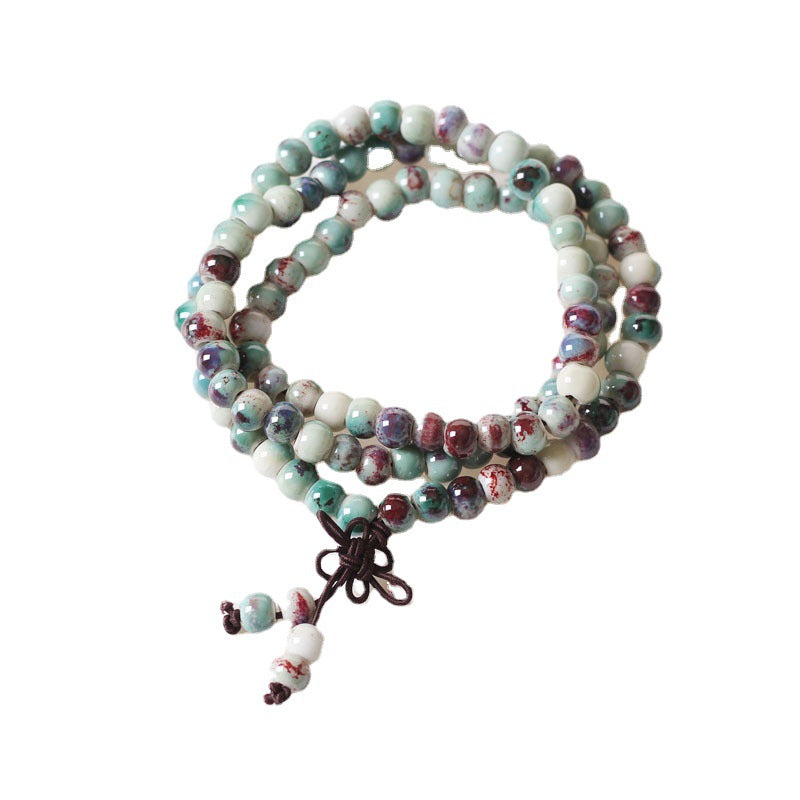 Redynasty 108-Bead Ceramic Triple-Wrap Bracelet – Jingdezhen Glaze Series