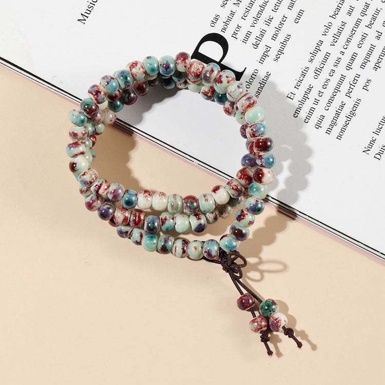 Redynasty 108-Bead Ceramic Triple-Wrap Bracelet – Jingdezhen Glaze Series