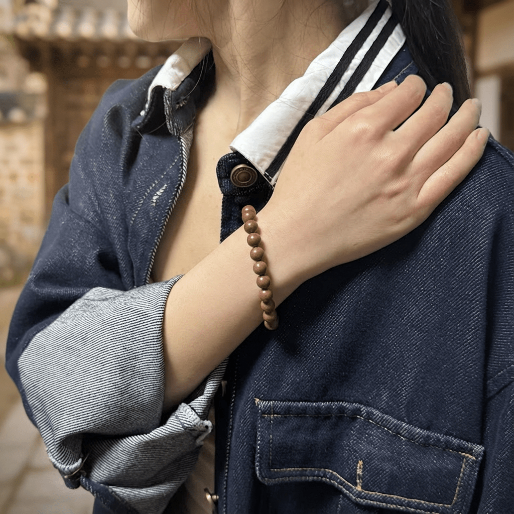 Jasmine Oolong Aromatic Bracelet — Sandalwood Beads | Redynasty