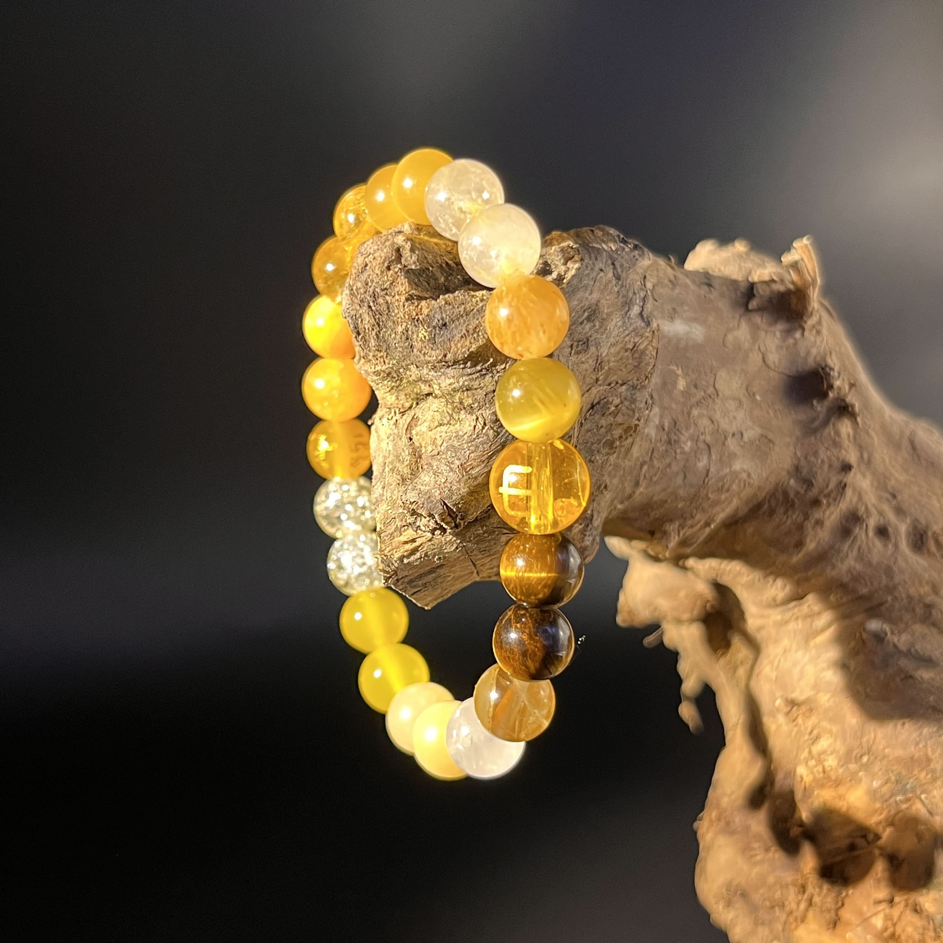 Redynasty Earth Element Stability & Wealth Bracelet – Natural Yellow Jade & Tiger Eye Beads