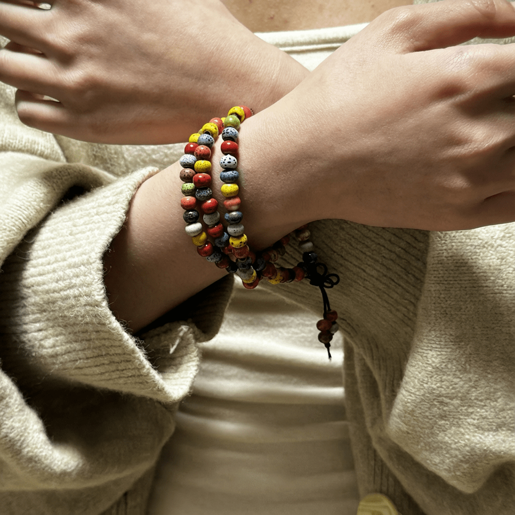 Redynasty 108-Bead Ceramic Triple-Wrap Bracelet – Jingdezhen Glaze Series