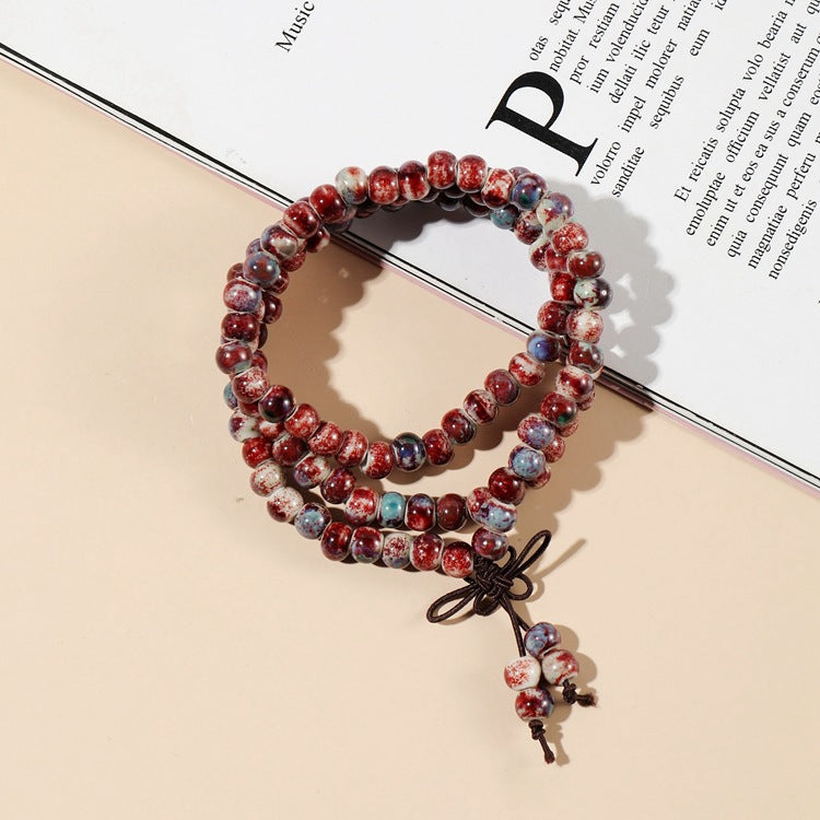 Redynasty 108-Bead Ceramic Triple-Wrap Bracelet – Jingdezhen Glaze Series