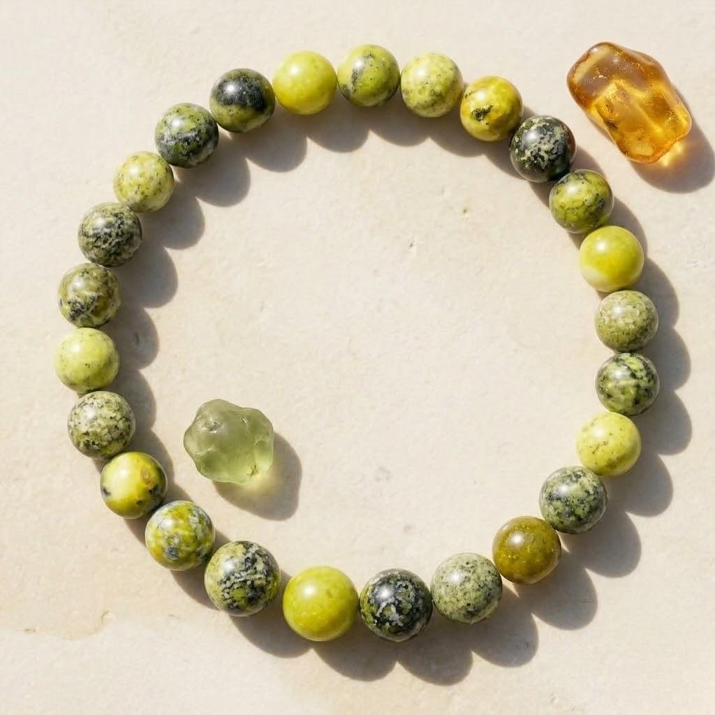 Redynasty Confidence Energy Stone Bracelet - Grass Yellow Stone