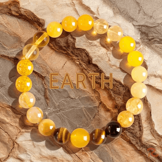 Wu Xing Earth (Tu) Bracelet — Yellow & Golden Crystal | 8mm Beads | Redynasty