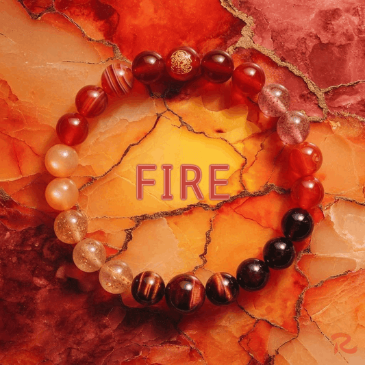 Wu Xing Fire (Huo) Bracelet — Red & Orange Crystal | 8mm Beads | Redynasty