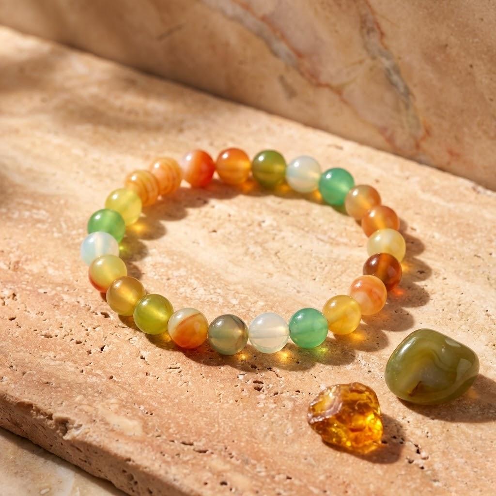 Redynasty Joy Energy Stone Bracelet - Multicolor Chalcedony