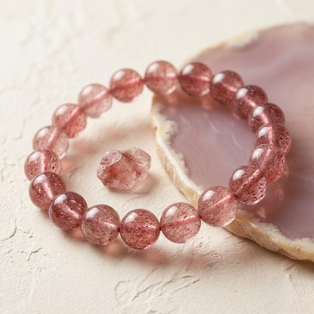 Redynasty Love Energy Stone Bracelet - Strawberry Quartz