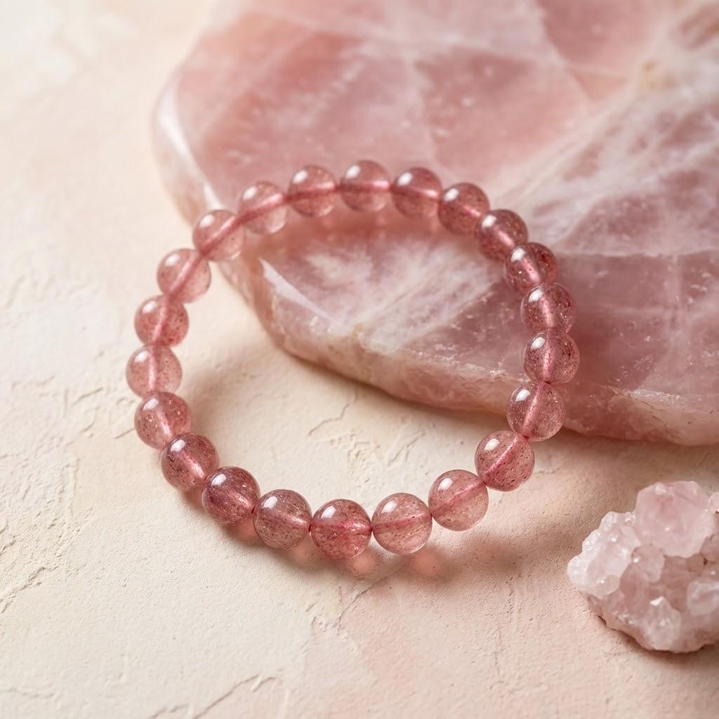Redynasty Love Energy Stone Bracelet - Strawberry Quartz