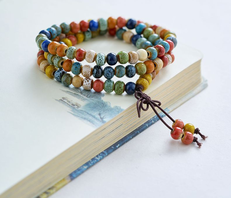 Redynasty 108-Bead Ceramic Triple-Wrap Bracelet – Jingdezhen Glaze Series