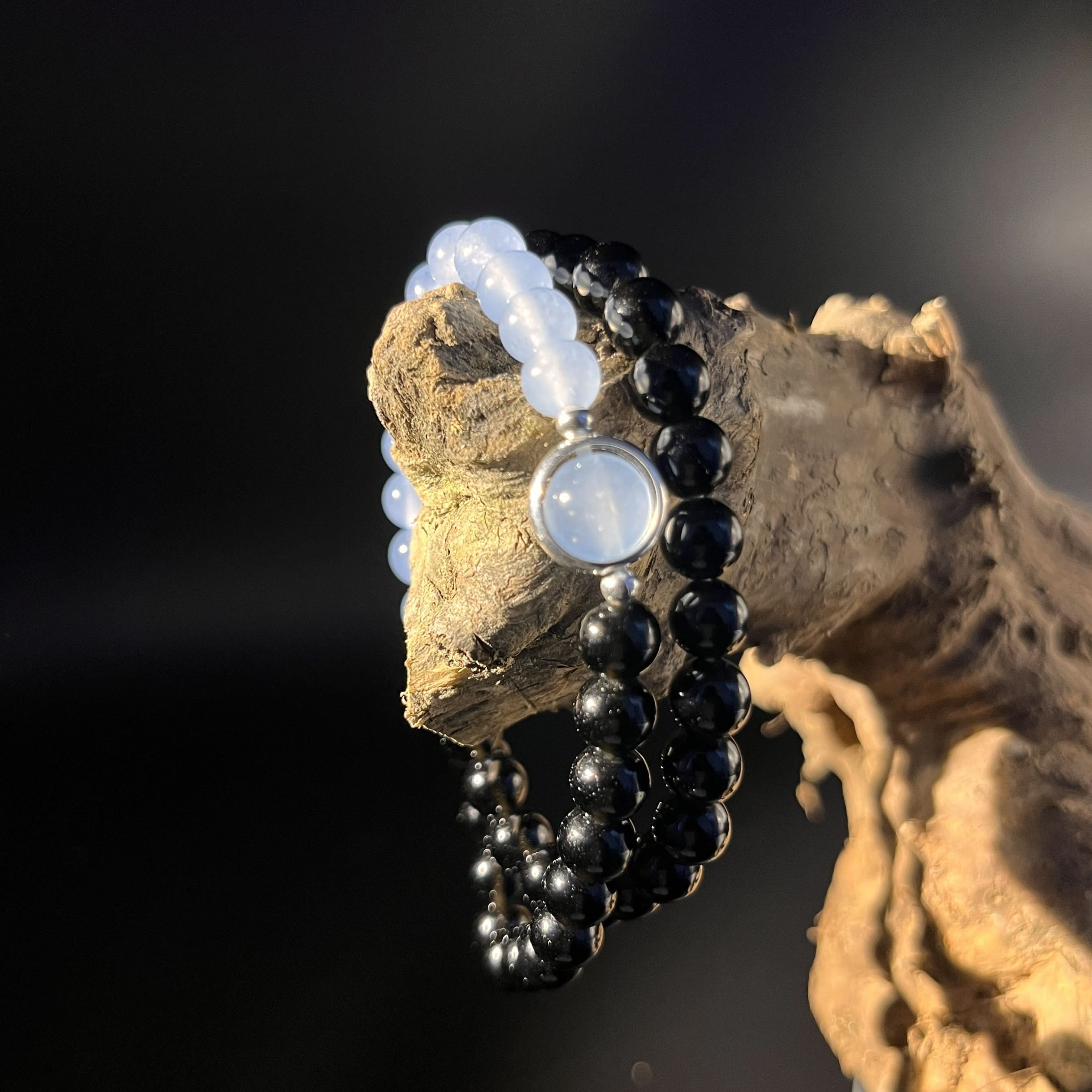 Redynasty Water Element – Obsidian Aquamarine Flow Bracelet
