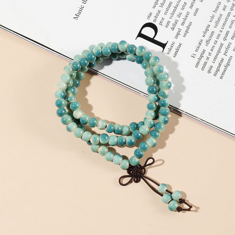 Redynasty 108-Bead Ceramic Triple-Wrap Bracelet – Jingdezhen Glaze Series
